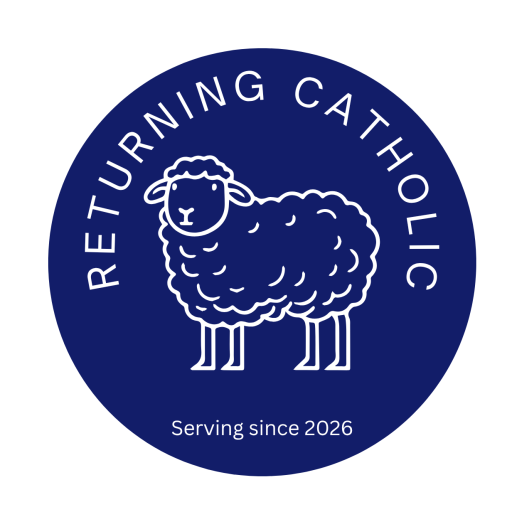 Picture of lamb with "Returning Catholic" wording